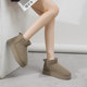 Sponge cake thick-soled snow boots for women 2025 winter new waterproof short-tube Khmer shoes warm and suede shoes