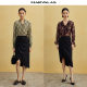 Mande Shi Pure Color high -waisted high -waisted skirt 2024 Autumn new product commute, elegant irregular mid -length hip skirt female
