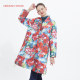 Ground Show/Ge Lanxiu printed cotton coat long concealed button loose straight cotton coat women's long winter style