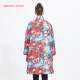 Ground Show/Ge Lanxiu printed cotton coat long concealed button loose straight cotton coat women's long winter style