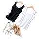White double U -collar vest female inside European and American open -back camisole jacket large -size sleeveless motion outside the summer bottom cotton