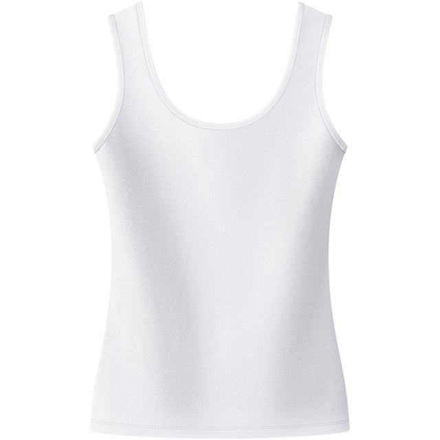 White double U -collar vest female inside European and American open -back camisole jacket large -size sleeveless motion outside the summer bottom cotton