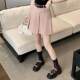 High -waist suit A -line skirt Female age reduction pleated skirt retro splicing versatile anti -light internal lining slim skirt
