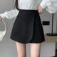 Fake pocket suit short skirt for women in summer high waist straight skirt pants versatile slim and anti-exposure hip-packing A-line skirt