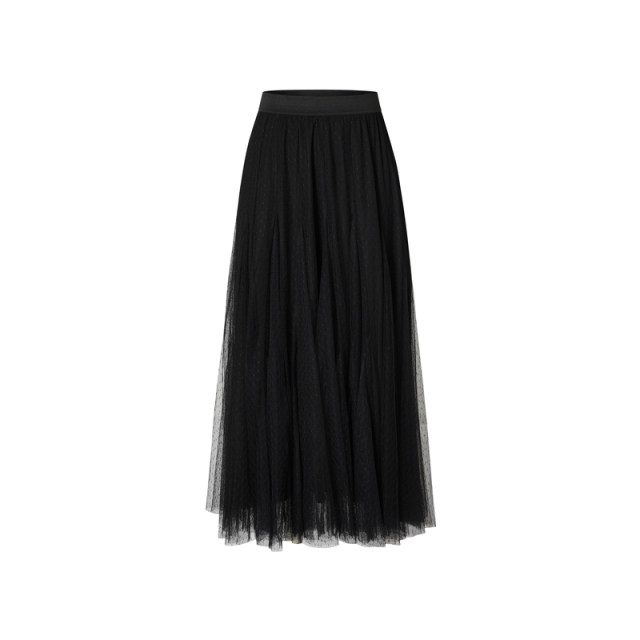 The same style in the shopping mall, Mosakha vintage dots mesh heavy industry multi-layer mesh splicing long skirt for women