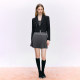 MOISSAC Mossac French age-reducing commuter college style pleated skirt A-line short skirt for women