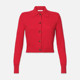 
FRAME Women's Red Short Cashmere Polo Lapel Button Cardigan