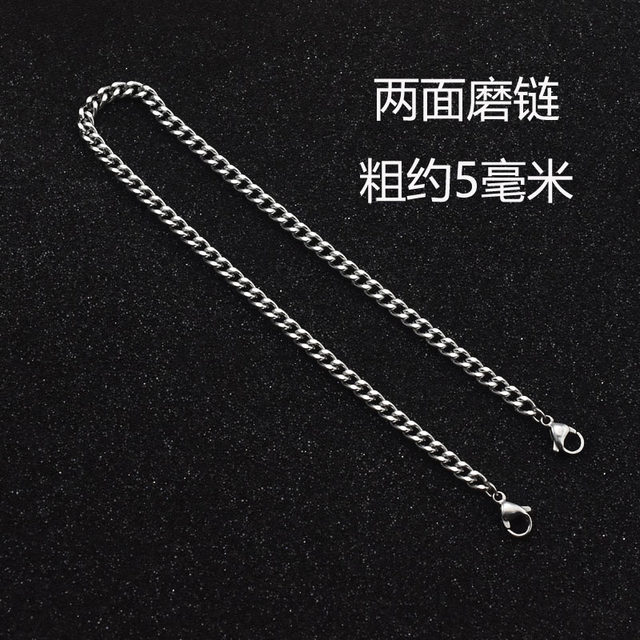 Two-end buckle chain titanium steel waterproof two-end lobster buckle chain clothes chain necklace chain diy handmade chain