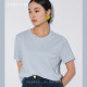 Yingmei is naturally 丨 True silk acetic acid pocket T -shirt loose short -sleeved casual white round neck top summer new
