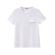 Yingmei is naturally 丨 True silk acetic acid pocket T -shirt loose short -sleeved casual white round neck top summer new
