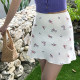 Lily Rose French white floral skirt A-line high-waisted slim print small skirt