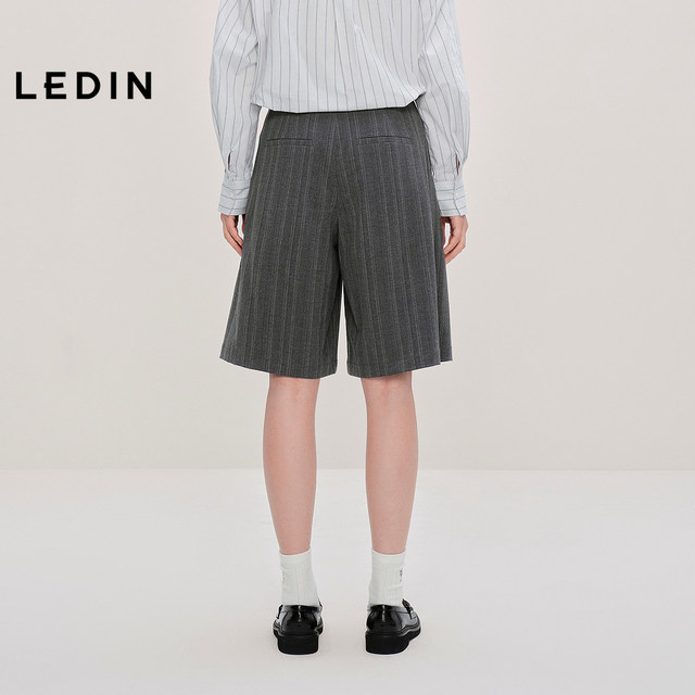 
Lecho stretch casual mid-shorts commuting loose wide-leg shorts C2GCF3308