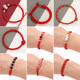 Red rope knitted hand rope bracelet edit rope red wire weaving Chinese knot jade line handmade DIY material