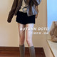 Black suit, shorts, hot pants for women in spring and autumn, high waist, slim and sexy girls wearing tight skinny and anti-exposure leggings