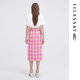 
Glissole summer new cotton red pink slit pencil skirt for women EWW342Q02300