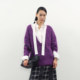 hug 2025 autumn and winter new purple dark green extremely fine mohair deep V pullover