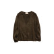 hug 2025 autumn and winter new purple dark green extremely fine mohair deep V pullover