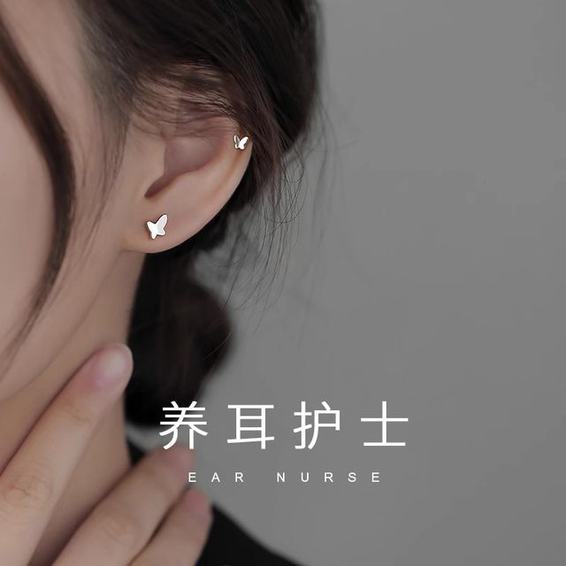 ACC ear piercing ear studs for women 999 sterling silver 2025 new popular earrings ear bone nails without taking off ear decorations when sleeping
