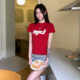 Xishi Chaoshe AGXS summer slim foam logo slim sweet spicy sweet cool stretch American top short-sleeved T-shirt