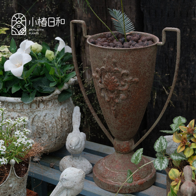 
Kotsubaki Hiyori foreign trade iron trophy basin wine glass basin cornucopia gardening groceries home decoration retro flower pot