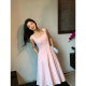 pusumede French square collar suspender dress for women in summer waist-hugging sleeveless textured skirt temperament vest skirt