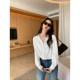 Pusumede Lusi same style! V-neck long-sleeved shirt for women in spring and autumn loose and simple design niche temperament top