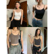 pusumede knitted small suspender vest with chest cushion for women in summer wear high waist slim body