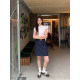 pusumede dark blue a-line skirt for women straight summer new commuter high waist casual versatile short skirt