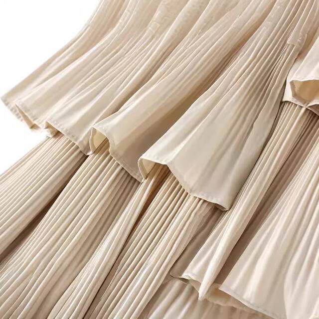 Autumn and winter Korean version asymmetric pleated cake skirt for women versatile mid-length ruffled irregular skirt 8255 custom
