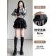 Women's spring and autumn new style short skirt mesh fluffy skirt high waist jk cake A-line tie skirt set
