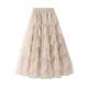 Cake skirt 2025 autumn new mesh long skirt design skirt versatile mesh spliced ​​puffy skirt 1219 custom