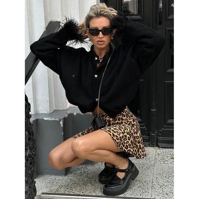 Leopard Polyester A Placing Tongtong Dress Skirt 2025 European and American Spring Fashion Casual Short Skirt Customization
