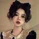 Bow hair clip girl's back head princess head clip large size 2024 new black shark clip headdress