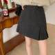 Large size autumn and winter new wool pleated skirt age-reducing A-line short skirt anti-lighting and slimming the belly-covering college style skirt
