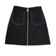 Fat mm design-sensing bright line skirt for women zipper pocket A-line skirt large size high waist slim arm short skirt black