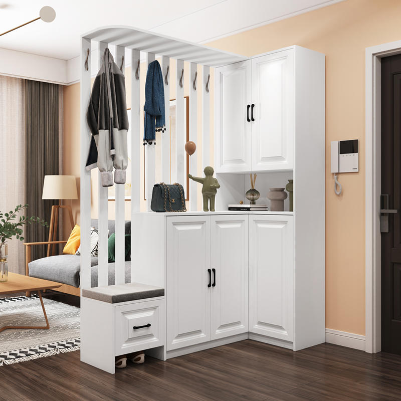 家用门口入户鞋柜转角l型门厅柜进门定制衣帽柜隔断柜客厅玄关