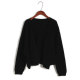 Simple, no button-up V-neck short loose sweater cardigan jacket spring and autumn women's sweater solid color top