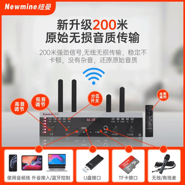 Newman D25 wireless surface-mounted hoisting ball audio supermarket store ceiling set shopping mall restaurant background wall mount speaker