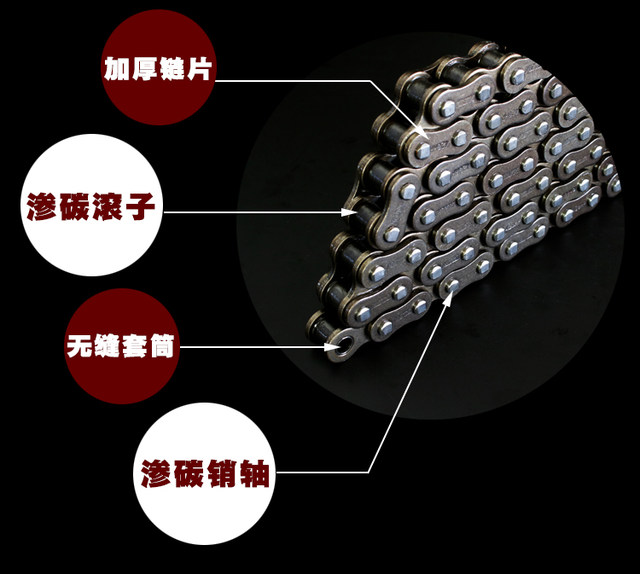 Qianjiang motorcycle thickened chain chain plate set chain Qianjiang Long QJ150-19A speed-increasing size flying gear sprocket