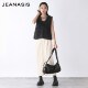 JEANASIS skirt for women in winter new style stylish solid color zipper simple Japanese long skirt 133807
