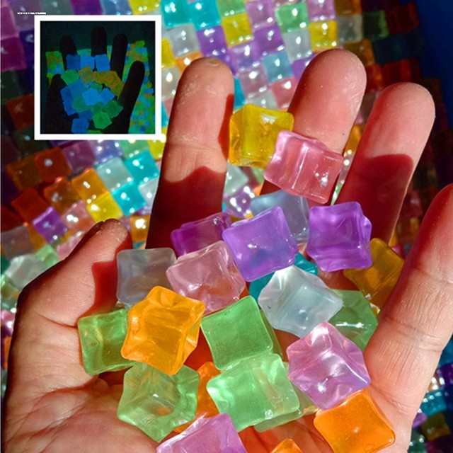
Luminous colored ice cubes, transparent ice cubes, crushed ice cubes, diy jewelry, handmade accessories, creative ornaments wholesale