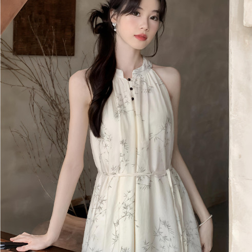 2025 spring and summer new floral dress for women, small, pure and lustful waist-hugging skirt, HM2
