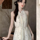 2025 spring and summer new floral dress for women, small, pure and lustful waist-hugging skirt, HM2
