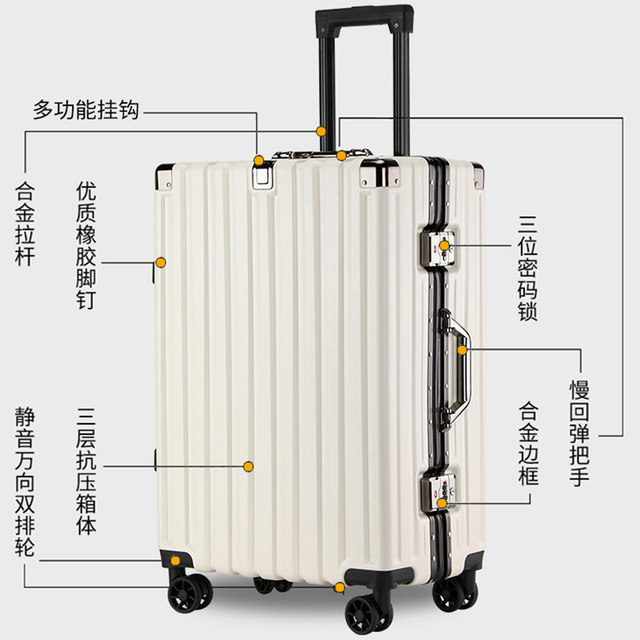 Luggage suitcase 20 trolley cases universal wheels 24 female and male students new silent strong and durable password leather suitcase