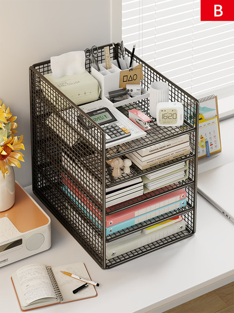 Desktop file rack metal information rack A3A4 file frame multi-layer ...