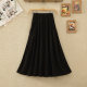 2024 summer new design elastic pocket skirt for women splicing button casual versatile A-line skirt long skirt