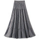 2024 spring and summer new high-waisted retro floral chiffon spliced ​​cake skirt A-line printed long skirt women's skirt