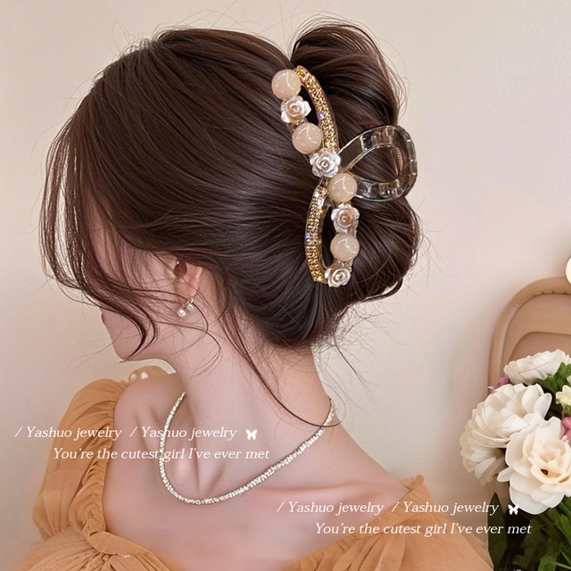 Light luxury high-end temperament grab clip women's 2025 new hair clip back head tray hair shark clip headdress