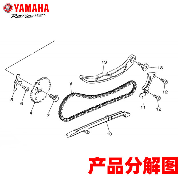 Qiaoge i125 Fuxi 125 Saiying New Patrol Eagle Xuying small chain upper and lower pressure bar combination timing chain sprocket