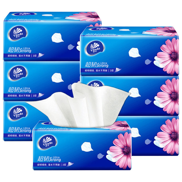 Vinda super tough tissue paper 100 pieces 6 packs affordable napkins toilet paper mother and baby facial tissue paper towels